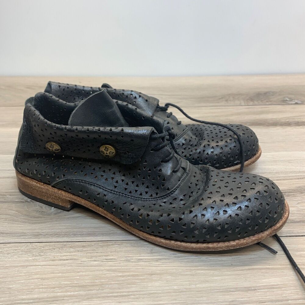 Patricia Nash Sabrina Black‎ Leather Ankle Booties Oxfords 8 Hipster Crafted